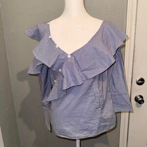 Asymmetrical Frill Shirt Size Small J@cquemus not sure‎ brand 100%